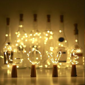LED étanche fil de cuivre guirlandes lumineuses pour fête de Noël décor de mariage 1M 10 lampe LED bouchon de bouteille en forme de liège lumière verre vin EEA1155