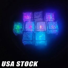 Impermeable Led Cubo de Hielo Multi Color Intermitente Resplandor en la Oscuridad LED Ilumina Cubo de Hielo para Bar Club Beber Fiesta Vino Decoración de Boda 960PCS Crestech