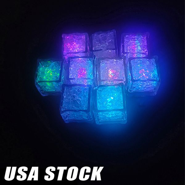Étanche Led Ice Cube Multi Couleur Clignotant Glow in The Dark LED Light Up Ice Cube pour Bar Club Drinking Party Wine Wedding Decoration 960PCS oemled