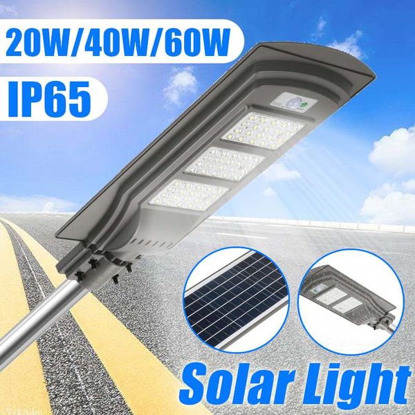 Impermeable LED Solar IP65 Sensor Carretera Reflector 20W 40W 60W Sensor de movimiento Luz de pared Exterior Jardín Calle Camino Lámpara