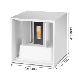 Waterdichte LED-wandlamp 7W 12W op en neer buitenwandlamp IP65 Opbouw kubusverlichting voor gebouwdecoratie 85-265VAC LL