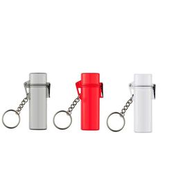 Étui à briquet étanche, coupe-vent, 3 couleurs, Transparent, rouge, gris, lanière populaire pour porte-clés, sangles 7788775