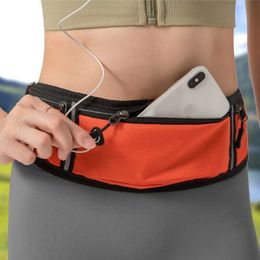 Waterdichte lichtgewicht reflecterende strip taille Fanny Pack Gym Sport Running Taille Bag Verstelbare elastische riemen