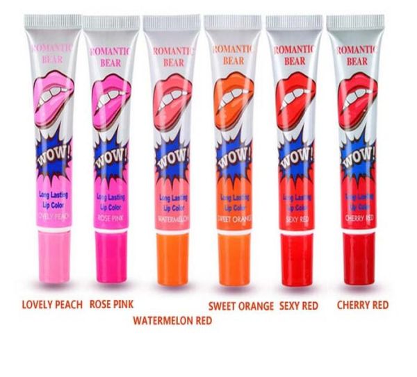 Lèvres imperméables gloss 6 couleurs Romantic Bear Lipgloss Magic Peel hors masque TINT LUNDING LANDING Liquid Lipsticks Cosmetics8516627