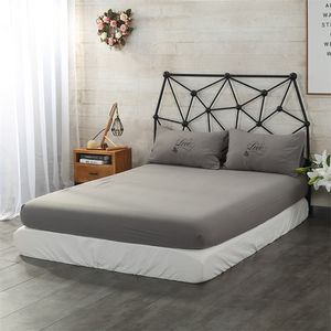 Housse de matelas imperméable couleur unie gris lit drap housse protecteur anti-poussière contre les acariens et les bactéries draps housse reine 201218