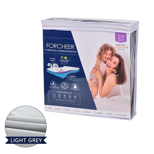 Protège-matelas imperméable avec housse de matelas élastique de couleur unie Protection anti-acariens anti-punaises de lit 201218