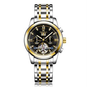 waterdichte mannen automatisch horloge saffier kristal luxe mechanische polshorloge wolfraam staal horloges264q