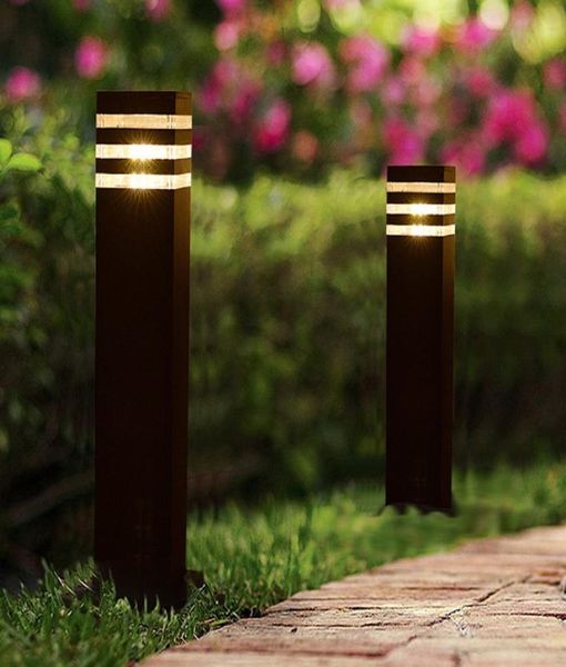 Lámparas de césped LED para parque de jardín cuadrado moderno a prueba de agua luces 110V 120V luz de poste de césped al aire libre LLFA3658021