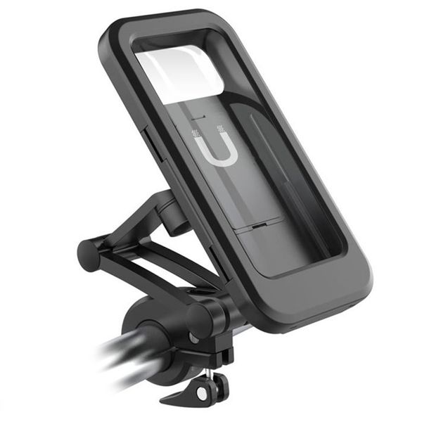 Support de téléphone étanche pour vélo de moto pivotant à 360 ° réglable en hauteur avec clip de téléphone pour guidon à écran tactile