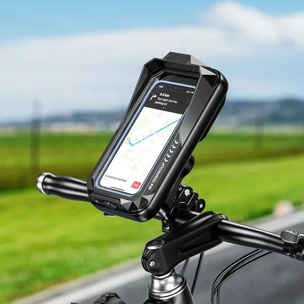 Support de téléphone mobile à vélo de moto étanche Support Universal Bicycle GPS 360 ° Rotation du téléphone portable pour le cyclisme extérieur 240428