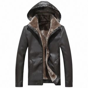 Veste de moto imperméable PU Biker Veet Manteaux en cuir Hommes Polaire à capuche Moto Pu Leahter Nouveaux Vestes en cuir pour hommes J7jP #