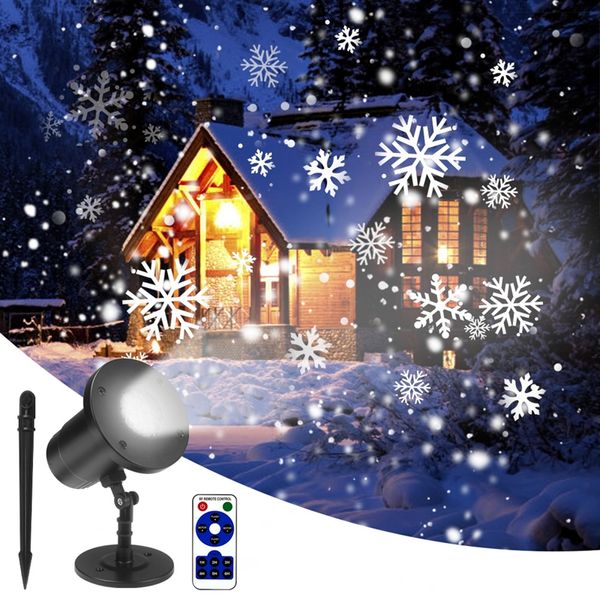 Lampes de projecteur Laser de neige imperméables, flocon de neige LED, lumière de scène pour fête de noël, lampe de jardin en plein air