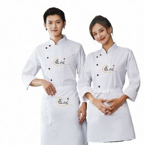 Waterdicht Oliebestendig Verstelbare Chef-kok Uniform Lg Mouw Herfst- en Winterkleding Hotel Catering Cake Shop Kantine W J3TF #