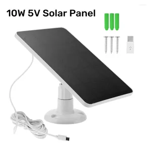 Waterproof Outdoor Solar Panel with 3 Meter Cable, Type-C Micro Port, 5V Charging for Phone, Fan, Eufy Wyze Battery Camera