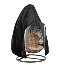 Housse de chaise de patio imperméable à l'eau Swing Chair Housse de protection anti-poussière avec étui de protection à fermeture éclair Couverture de chaise d'oeuf suspendu extérieur Y200240S