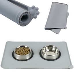 Waterdichte huisdiervoermat Siliconen hond puppykom Pad Feed plaatsing Hondaccessoires Opvouwbaar335u