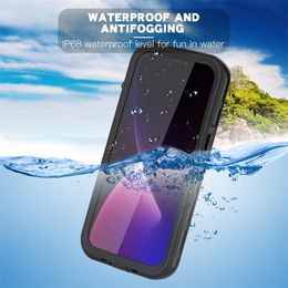Étuis de téléphone étanches pour Samsung Galaxy S22 Plus S22 Ultra Natation Plongée Ski Alpinisme 360 Full Body Protection Antichoc Coque Arrière