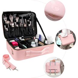 Étui de maquillage PU étanche Grand sous-vêtements de voyage Stockage Organisez la boîte de cosmétiques Sac 240408