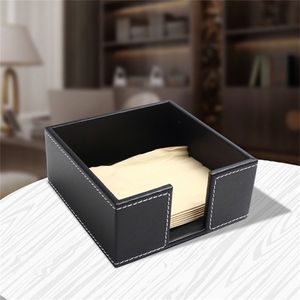 Waterdichte PU Square Tissue Box Toiletpapierhouder Restaurant El Sheep Paper Rack Leather Tissue Box Home Decor 210326