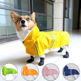 Puppy étanche Big Dog Hooded Coat pour de petits chiens pour animaux de compagnie Réflexion Contrôles de pluie Labrador Golden Retriever