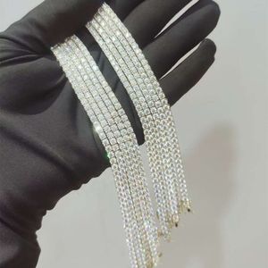 REAL GOLD INFÉRÉE ICED ICED OUT 3 mm Collier de chaîne de tennis en diamant Moisanite