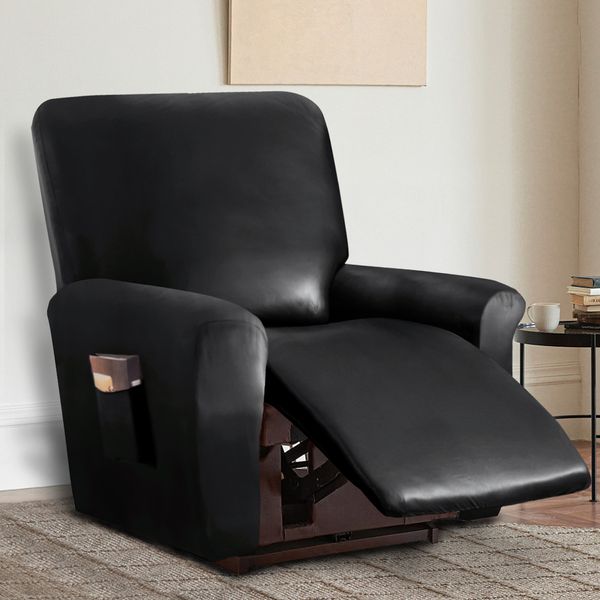 Recouleur imperméable chaise canapé canapé en cuir PU Couvre-fauteuil en cuir couleur élastique élastique Détend canapé simple Sleve