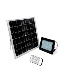 Waterdichte afstandsbediening Traploos dimmen 18W zonnepaneel Power 120LED Solar LED-schijnwerper Spotlight buitentuinverlichting5647610