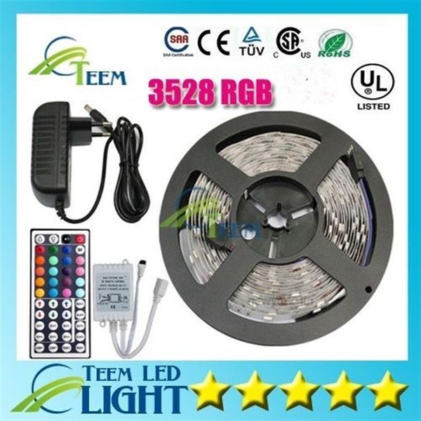 Bande lumineuse LED étanche RGB 3528 RGB CW WW vert, 5M, 300, étanche, 44 touches, télécommande IR, alimentation 12V 2A, Suppl3234