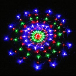 Impermeable RGB Spider LED Net String 1 2M 120 LED Luz colorida Fiesta de Navidad Boda LED Cortina Cadena Luces Gadern Lawn Lam221m