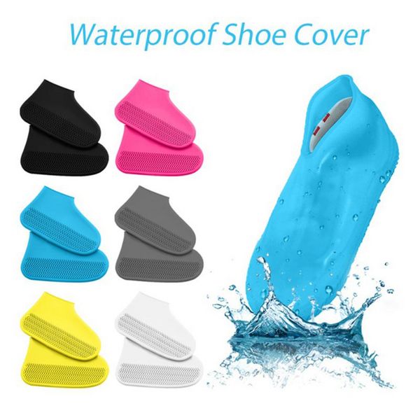 Cubierta de zapato impermeable Material de silicona Protectores de zapatos Botas de lluvia Protección de silicona para botas Días lluviosos al aire libre Mujeres Hombres C0920