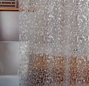 Rideau de douche imperméable transparent EVA épais doublure de salle de bain pour baignoires de cabine de bain motif de galets 3D crochets lavables gratuits 78 pouces