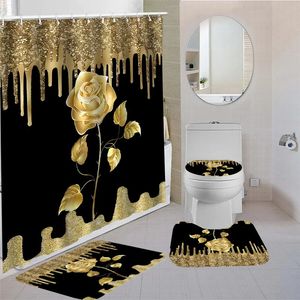 Ensemble de rideaux de douche imperméables avec 12 crochets, housses de toilettes, tapis de bain pour salle de bains, tapis antidérapant, fenêtres, 231225