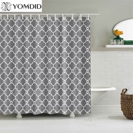 Rideaux de douche imperméables pour salle de bain décor à la maison rideaux de douche en tissu Polyester motif géométrique rideaux de douche multi-tailles 220517