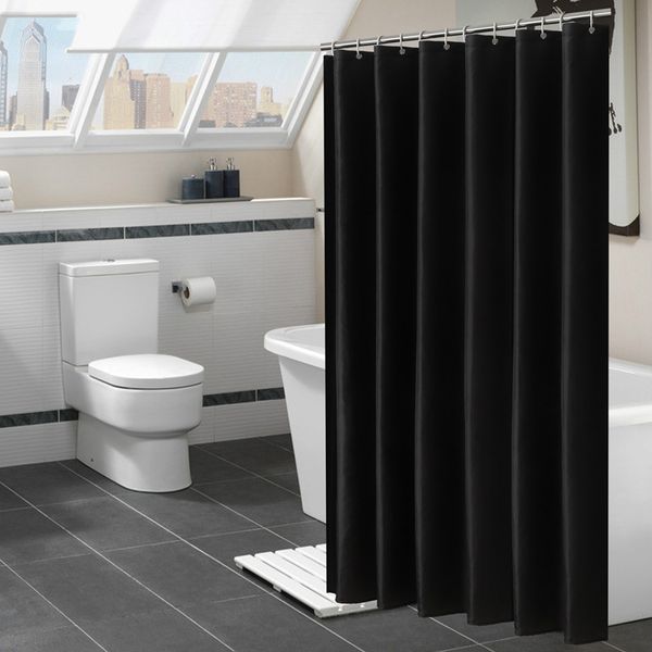 Rideaux de douche imperméables Rideaux de salle de bain en polyester 180x180cm Rideau de douche noir et blanc Grands rideaux de douche imperméables BH1727 TQQ