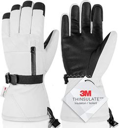 Guantes impermeables para esquí y snowboard con pantalla táctil, manopla para exteriores, Thinsulate, nieve, motocicleta 231228