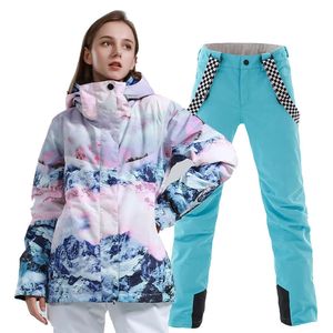 Conjuntos de trajes de esquí impermeables para mujeres Chaquetas o pantalones coloridos Ropa de nieve Ropa de snowboard al aire libre Moda de niña Invierno 231225