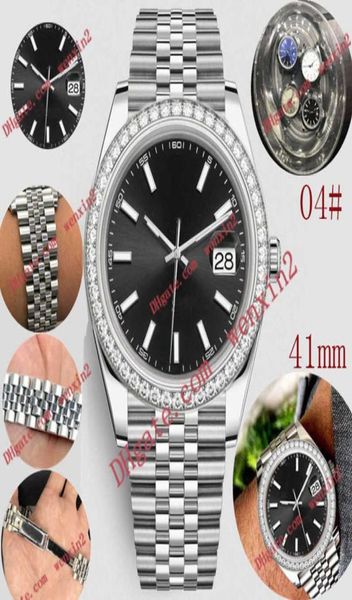 Small Diamond Mens Watch Numerals Mechanica Automatique 41 mm de qualité en acier inoxydable Super Lumin Sports Style CL8174826