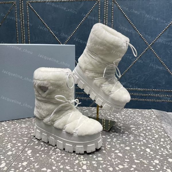 Bottes de neige imperméables Designer femmes chaussures d'hiver Bottines de Ski mode à lacets plate-forme botte fond épais Bottes d'extérieur