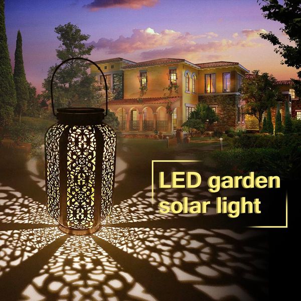 Lumières de jardin solaires étanches décoration de jardin suspendue lampe cour Patio voie lumière au sol lumière de pelouse à Led solaire blanc chaud