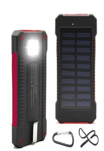 Banco de energía solar impermeable 10000 mAh Batería universal con linterna LED con brújula para acampar al aire libre5760766