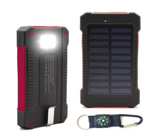 Banque d'énergie solaire étanche chargeur de batterie universel 30000 mah avec lampe de poche Compass LED et lampe de camping pour le chargement extérieur8371091