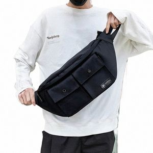 Bolsa cruzada impermeable para deportes, paquete de cintura unisex para cadera, bolsa de lona multifunción para hombres al aire libre, bolsas de pecho, cinturón, bolsa Phe U4nj #