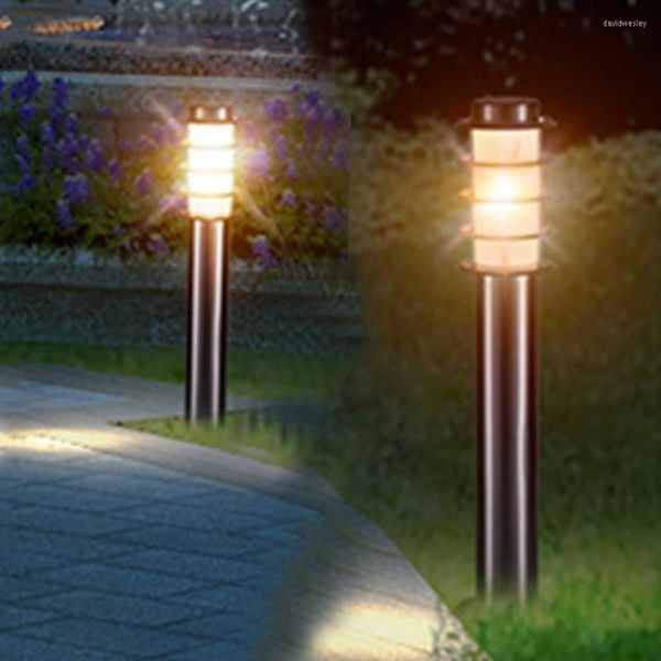 Lámpara de acero inoxidable de acero inoxidable impermeable E27 Pilar de jardín al aire libre Pilar Light Villa Patio columna
