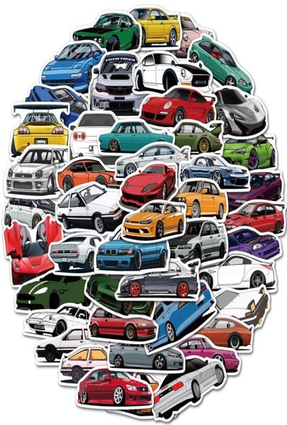 Autocollant étanche 50100pcs Cool Sports Racing Racing Car autocollants pour le casqueur à vélo de pare-chocs Snowboard Vinyl Sticker Bomb2047749