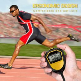 Waterdichte stopwatch Digital Handheld LCD Timer Chronograph Sports Teller met riem om te zwemmen Running voetbaltraining