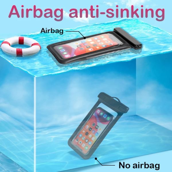 Étui de téléphone de sac de natation étanche pour iPhone 11 12 13 14 15 Pro Max Xiaomi 13 Ultra Redmi Note 12 Pro couvercle résistant à l'eau de l'airbag ProBag