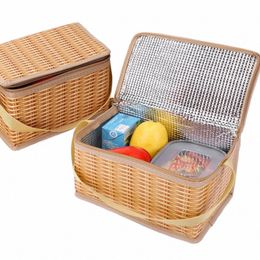 waterdichte tafelvoedsel ctainer kaki lunchbox manden geïsoleerde thermische kee koeler noktas 22x14x12cm u9gv#