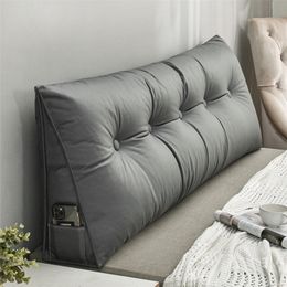 Waterdichte technologie doek grote rugleuning bed kussen lang leeskussen voor bed verwijderbare bed driehoek sofa taille kussen 220406