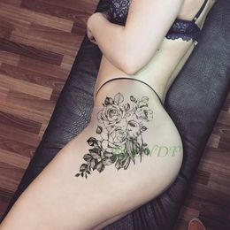 Wasserdicht Temporäre Tätowierung Aufkleber Vogel Blume Rose gefälschte tatto Coole flash tatoo tatouage temporaire körper kunst für mädchen frauen männer