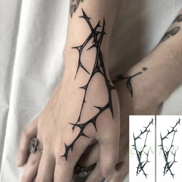 Tatuaje temporal a prueba de agua pegatina árbol negro tatuaje falso Flash tatuaje brazo mano arte corporal para Mujeres Hombres